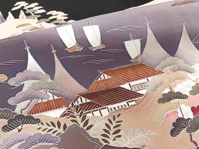 平和屋着物■豪華黒留袖　作家物　風景文　正絹　逸品　CABC5929xi