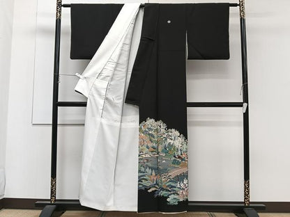 平和屋着物■豪華黒留袖　作家物　風景文　正絹　逸品　CABC5930xi