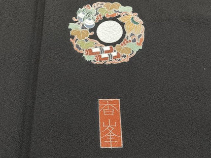 平和屋着物■豪華黒留袖　作家物　風景文　正絹　逸品　CABC5930xi