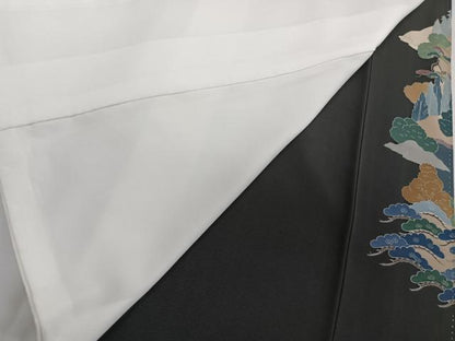 平和屋着物■豪華黒留袖　作家物　風景文　正絹　逸品　CABC5930xi