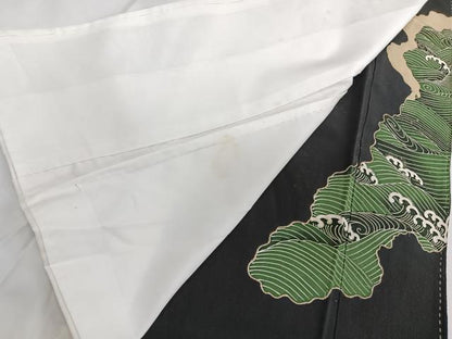 平和屋着物■豪華黒留袖　駒刺繍　立波片輪車文　金彩　正絹　逸品　CABC5953xi