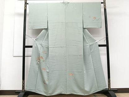 平和屋着物■訪問着 駒刺繍 舞扇文 金彩 正絹 逸品 CABC5959xi