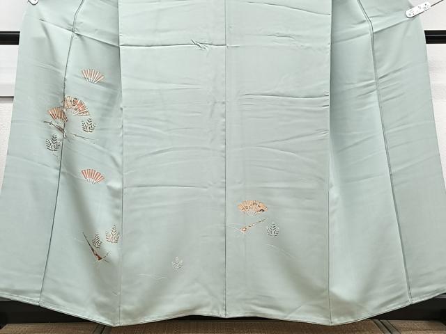平和屋着物■訪問着 駒刺繍 舞扇文 金彩 正絹 逸品 CABC5959xi