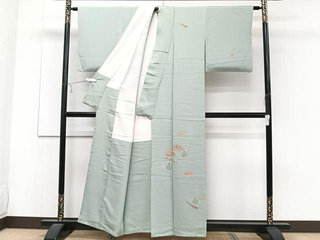 平和屋着物■訪問着 駒刺繍 舞扇文 金彩 正絹 逸品 CABC5959xi