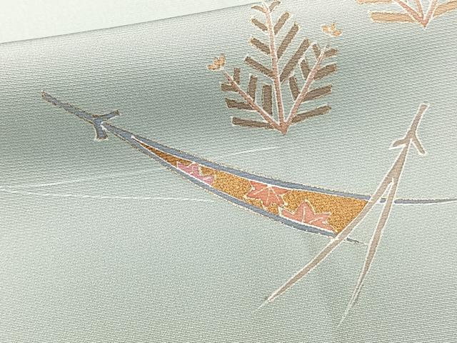 平和屋着物■訪問着 駒刺繍 舞扇文 金彩 正絹 逸品 CABC5959xi