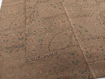 平和屋着物■上質な小紋 更紗花文 金彩 鬼しぼ縮緬 正絹 逸品 CABC5963xi