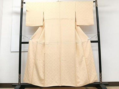 平和屋着物■上質な色無地 青海波地紋 雄黄色 正絹 逸品 CABC5973xi