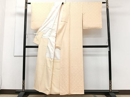 平和屋着物■上質な色無地 青海波地紋 雄黄色 正絹 逸品 CABC5973xi