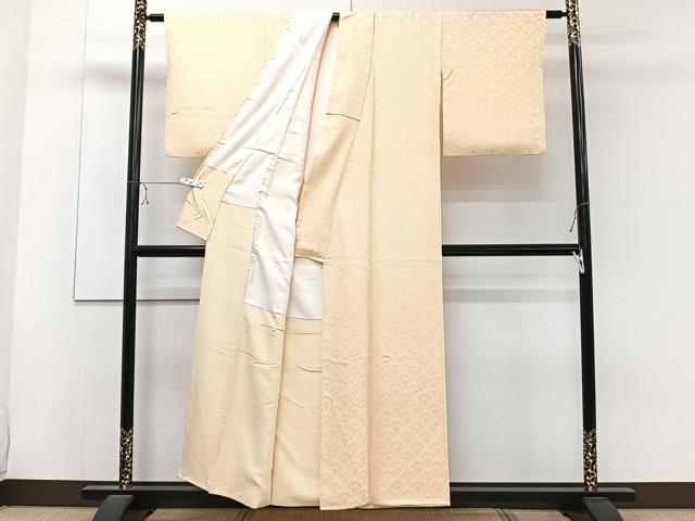 平和屋着物■上質な色無地 青海波地紋 雄黄色 正絹 逸品 CABC5973xi