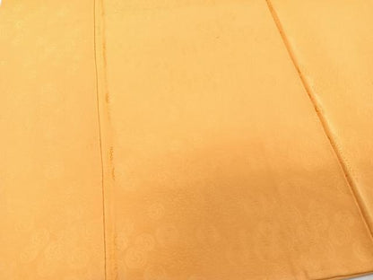 平和屋着物■上質な色無地 花丸地紋 紅鬱金色 正絹 逸品 CABC5977xi