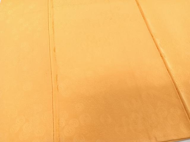 平和屋着物■上質な色無地 花丸地紋 紅鬱金色 正絹 逸品 CABC5977xi