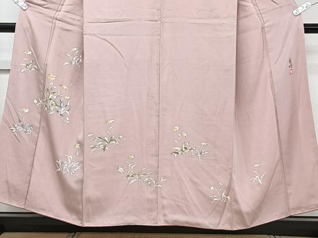 平和屋着物■訪問着 作家物 草花文 正絹 逸品 CABC5991xi