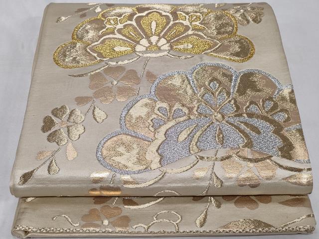 平和屋着物◎六通柄袋帯 松花文 金銀糸 正絹 逸品 CABC6003vf