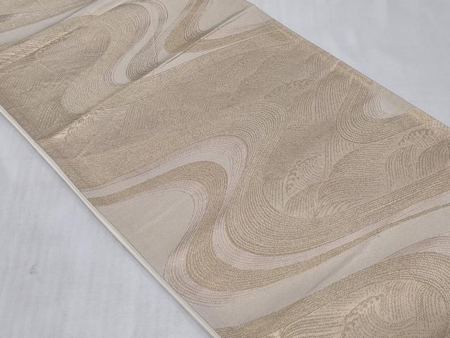 平和屋着物◎西陣　六通柄袋帯　立波文　金糸　正絹　逸品　CABC6010vf