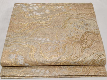 平和屋着物◎六通柄 京袋帯 本袋帯 道長花文 金銀糸 正絹 逸品 CABC6020vf