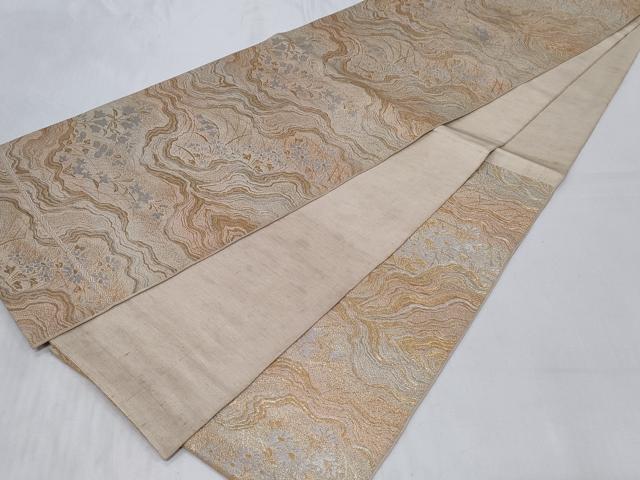 平和屋着物◎六通柄 京袋帯 本袋帯 道長花文 金銀糸 正絹 逸品 CABC6020vf
