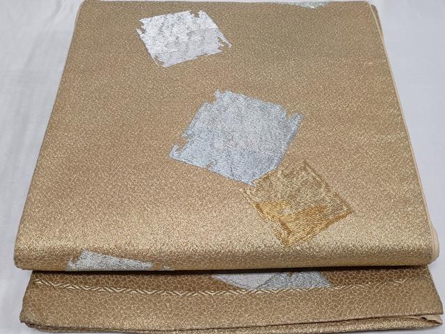 平和屋着物◎六通柄袋帯 破れ色紙文 金銀糸 正絹 逸品 CABC6033vf