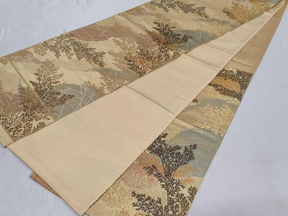 平和屋着物◎六通柄袋帯 草木文 金糸 正絹 逸品 CABC6050vf