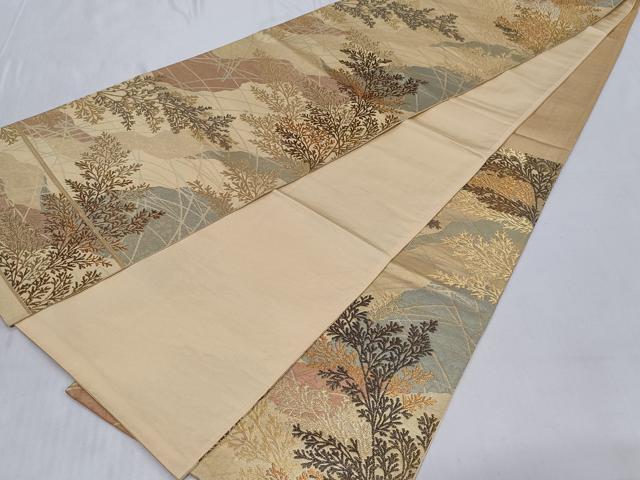 平和屋着物◎六通柄袋帯 草木文 金糸 正絹 逸品 CABC6050vf