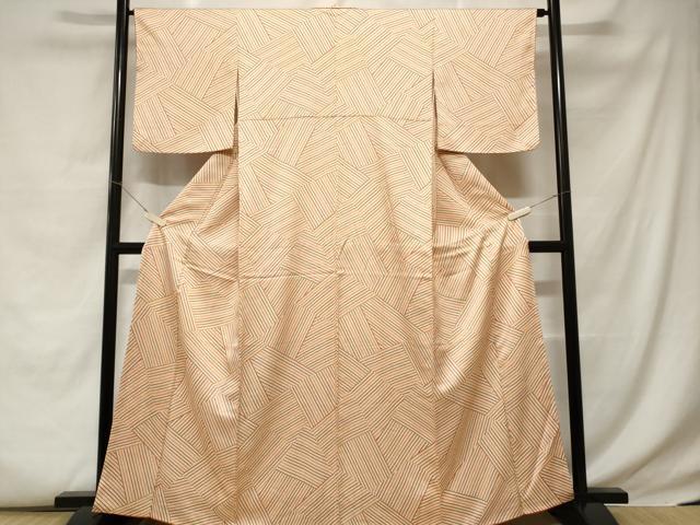 平和屋着物■上質な小紋 幾何学文 正絹 逸品 CABC6067ev