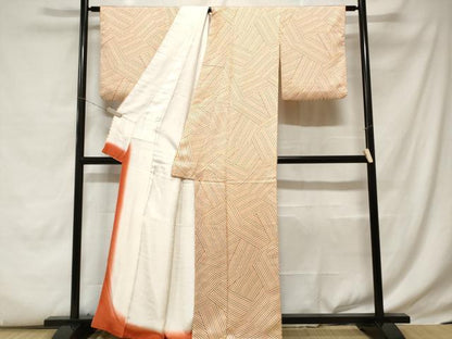平和屋着物■上質な小紋 幾何学文 正絹 逸品 CABC6067ev