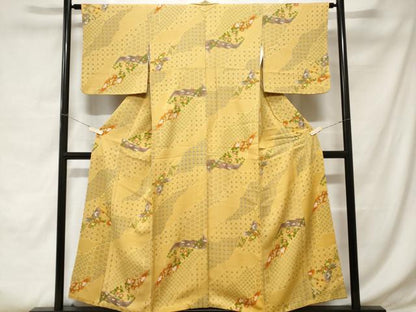 平和屋着物■上質な小紋 道長吉祥草花文 暈し染め 正絹 逸品 CABC6069ev