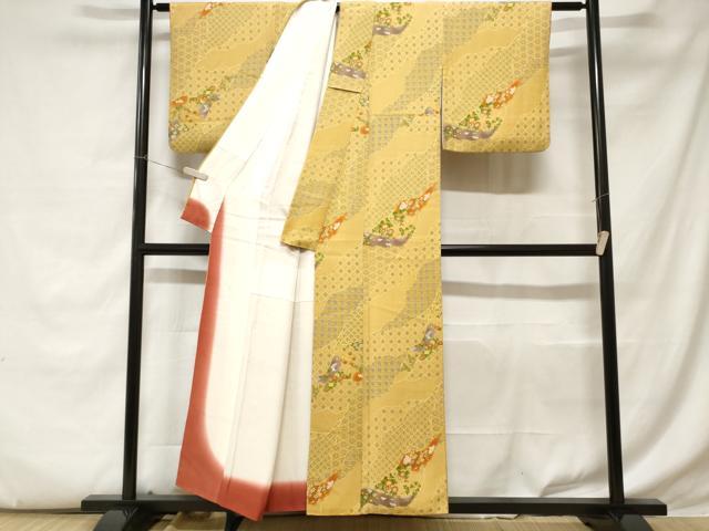 平和屋着物■上質な小紋 道長吉祥草花文 暈し染め 正絹 逸品 CABC6069ev