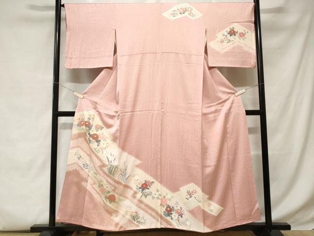 平和屋着物■訪問着 絞り 道長枝花文 金彩 正絹 逸品 CABC6080ev