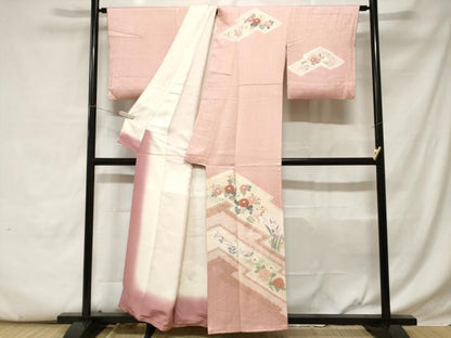 平和屋着物■訪問着 絞り 道長枝花文 金彩 正絹 逸品 CABC6080ev