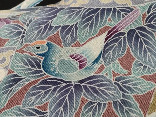 平和屋着物■豪華黒留袖 駒刺繍 蒔絵尾長鳥花文 正絹 逸品 CABC6096ev