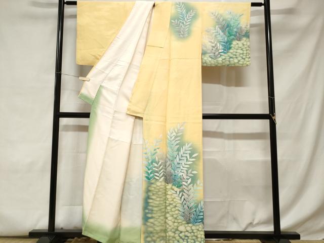 平和屋着物■訪問着 枝葉文 暈し染め 正絹 逸品 CABC6098ev