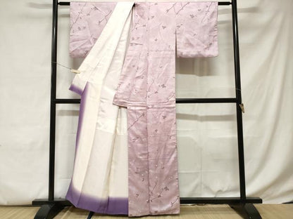平和屋着物■上質な小紋 枝花文 暈し染め 正絹 逸品 CABC6101ev