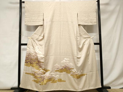 平和屋着物■豪華色留袖 刺繍 枝松文 金彩 正絹 逸品 CABC6102ev