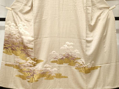 平和屋着物■豪華色留袖 刺繍 枝松文 金彩 正絹 逸品 CABC6102ev