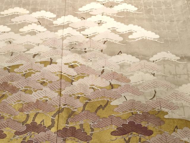 平和屋着物■豪華色留袖 刺繍 枝松文 金彩 正絹 逸品 CABC6102ev