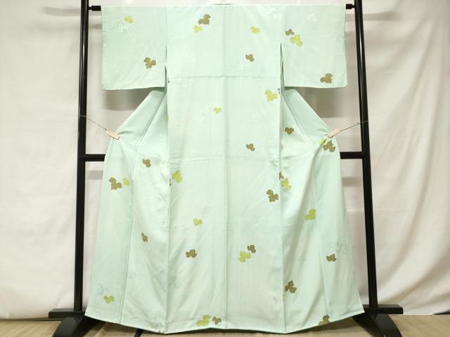 平和屋着物■上質な小紋 地紋起こし 舞葉文 暈し染め 正絹 逸品 CABC6112ev