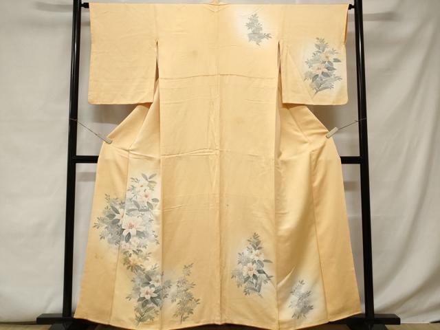 平和屋着物■訪問着 手描き 枝花文 暈し染め 正絹 逸品 CABC6114ev
