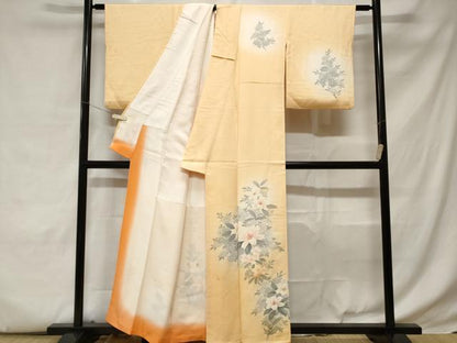 平和屋着物■訪問着 手描き 枝花文 暈し染め 正絹 逸品 CABC6114ev