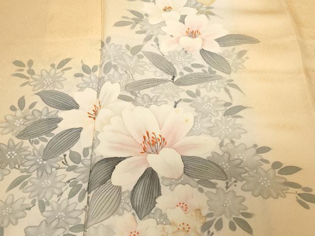 平和屋着物■訪問着 手描き 枝花文 暈し染め 正絹 逸品 CABC6114ev