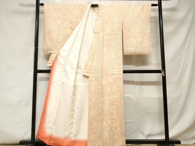 平和屋着物■上質な小紋 総刺繍 霞文 暈し染め 正絹 逸品 CABC6115ev