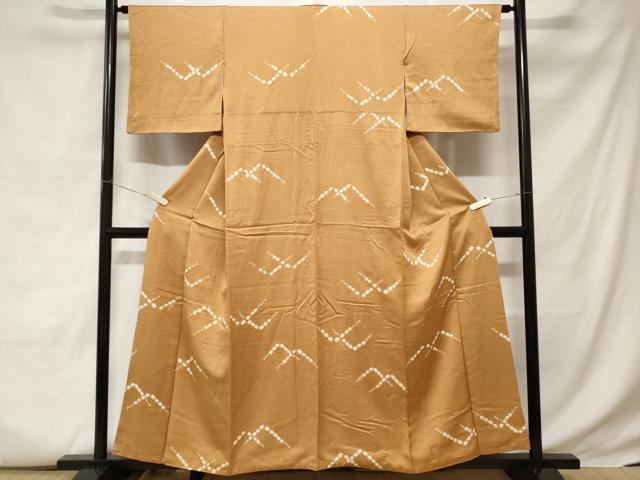 平和屋着物■上質な小紋 絞り 遠山文 正絹 逸品 CABC6118ev