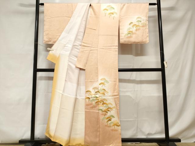 平和屋着物■訪問着 枝松文 暈し染め 金彩 正絹 逸品 未使用 CABC6122ev