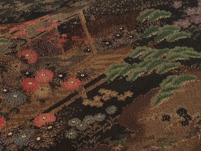 平和屋着物■上質な小紋 風景文 暈し染め 金彩 鬼しぼ縮緬 正絹 逸品 CABC6146ev