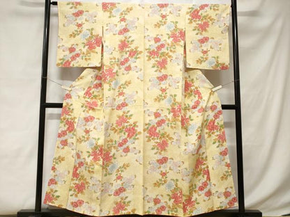 平和屋着物■上質な小紋 草花文 暈し染め 正絹 逸品 CABC6147ev
