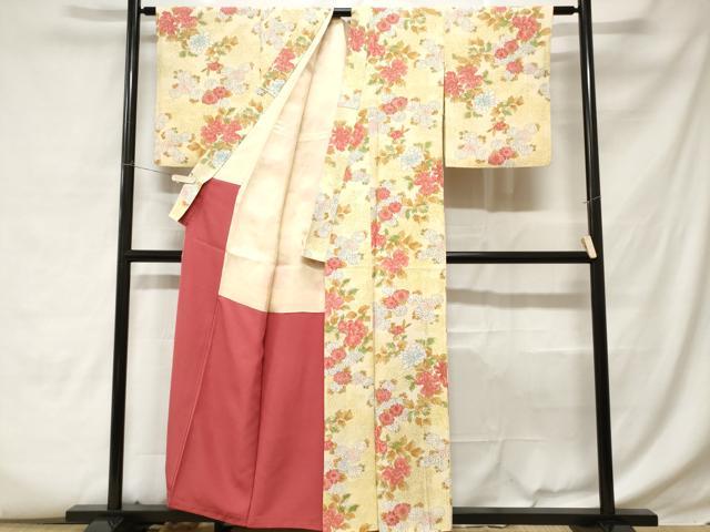 平和屋着物■上質な小紋 草花文 暈し染め 正絹 逸品 CABC6147ev