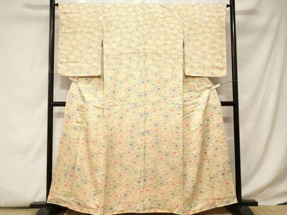 平和屋着物■上質な小紋　菊文　正絹　逸品　CABC6153ev