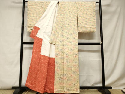 平和屋着物■上質な小紋　菊文　正絹　逸品　CABC6153ev