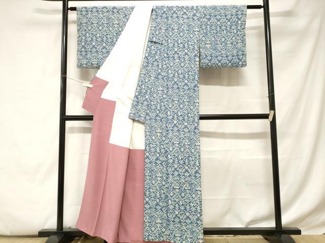 平和屋着物■上質な小紋 切嵌草花文 正絹 逸品 CABC6154ev