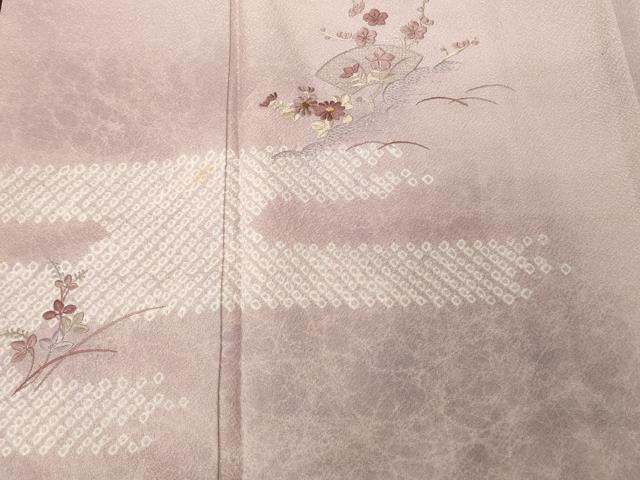 平和屋着物■訪問着 刺繍 絞り 地紙枝花文 金糸 やまと誂製 正絹 逸品 CABC6155ev