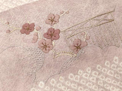 平和屋着物■訪問着 刺繍 絞り 地紙枝花文 金糸 やまと誂製 正絹 逸品 CABC6155ev